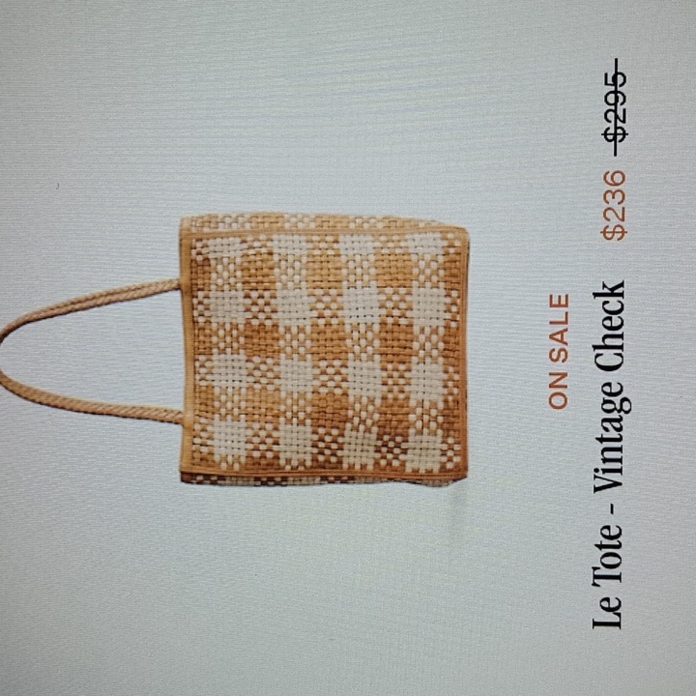 Bembien Le Tote - Vintage Check Leather Handbag in Blue and Off-white